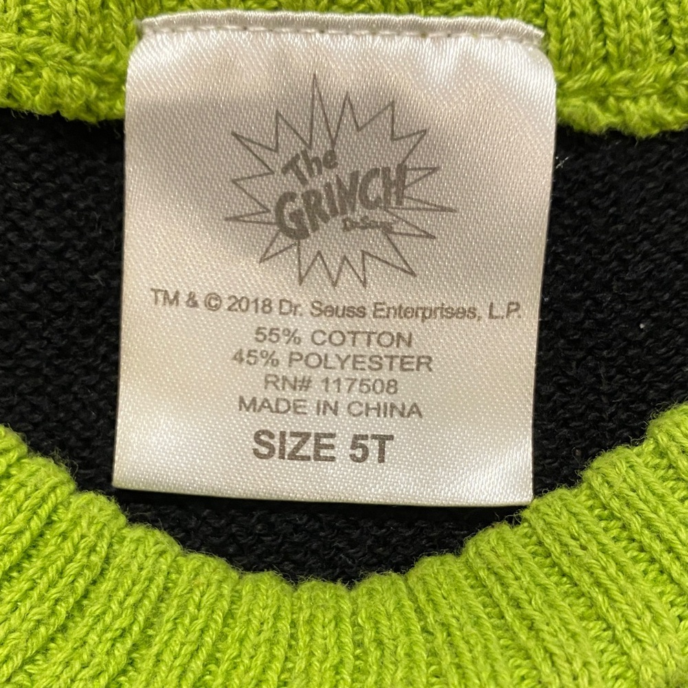 Toddler Boys The Grinch “Define Naughty” Christmas Sweater - Size 5T - Picture 2 of 4